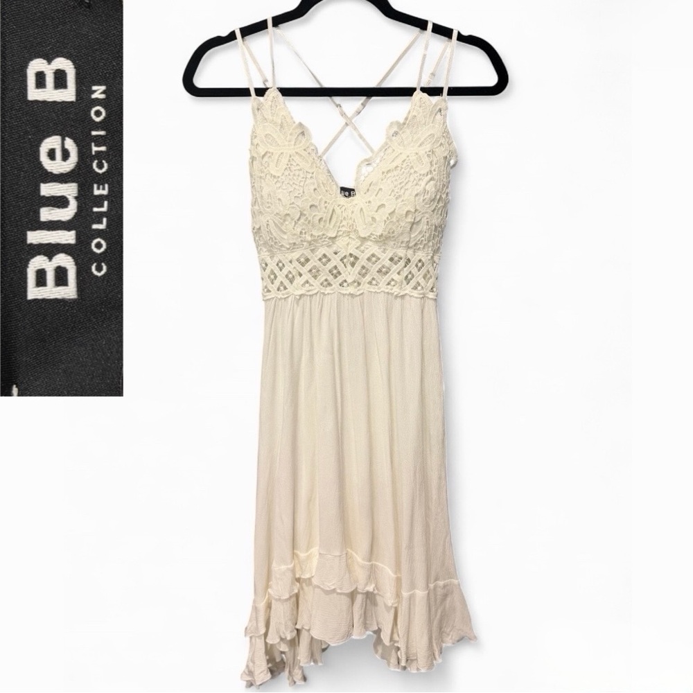 Coastal Cowgirl Lace Romantic Babydoll Spaghetti Strap Dress Cottagecore Small - Picture 2 of 10